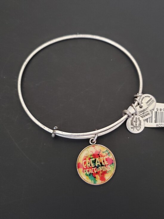 Alex & Ani Jewelry - Alex & Ani Silver Create Peace of Mind Bangle 713